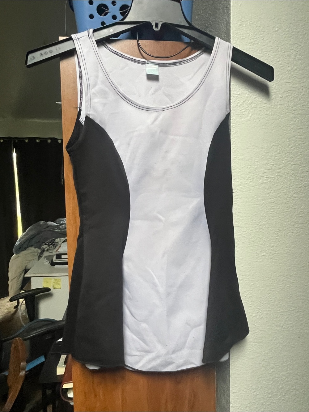 Women's Black and White Colorblock Tank Top